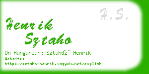 henrik sztaho business card